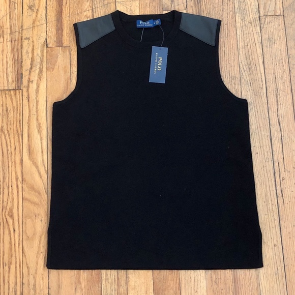 Polo Ralph Lauren Sweater Vest Black Wool Blend M - Picture 8 of 9
